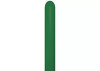 Sempertex latex modeling nozzles in forest green, 50-pack, used for balloon twisting and creative balloon art.