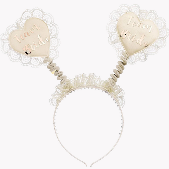 Team Bride Lace & Rose Gold Head Bopper