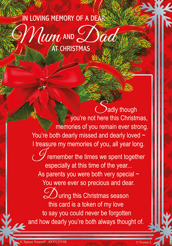 Xpress Yourself Memorial Christmas Mum & Dad 6pk