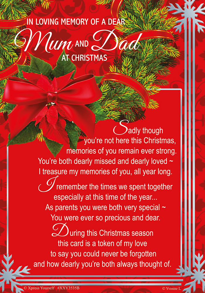 Xpress Yourself Memorial Christmas Mum & Dad 6pk