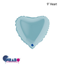Grabo Foil Balloon Pastel Blue Heart 9"
