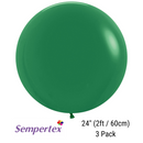 Sempertex Fashion Forest Green 24" Latex 3pk