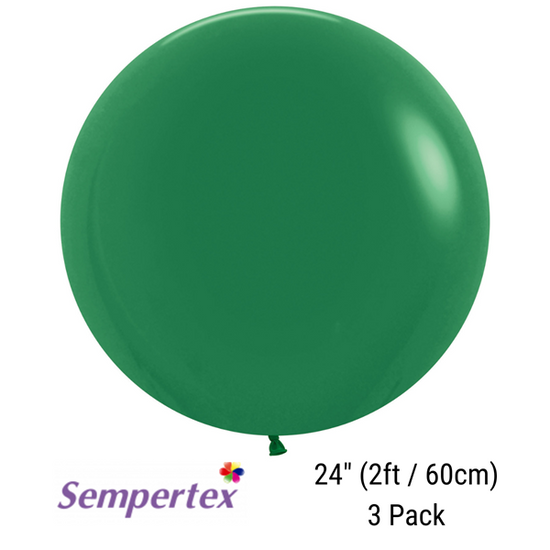 Sempertex Fashion Forest Green 24" Latex 3pk