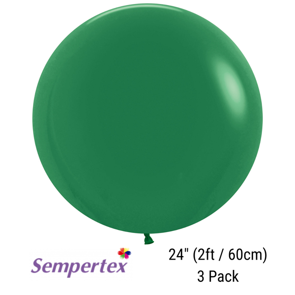 Sempertex Fashion Forest Green 24" Latex 3pk