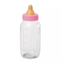 Pink Unique Baby Bottle Bank, 11-inch party favor with a baby bottle design, perfect for celebrations and gift exchanges.