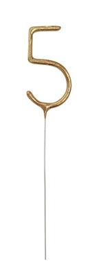 Unique Party Candle Sparkler Number 5 Gold 7