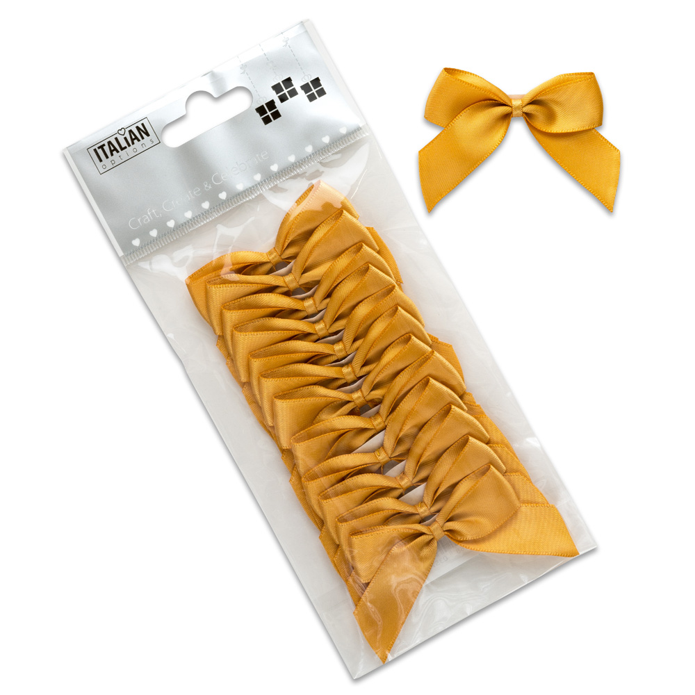 Ribbon Bows Antique Gold 5cm 12pk