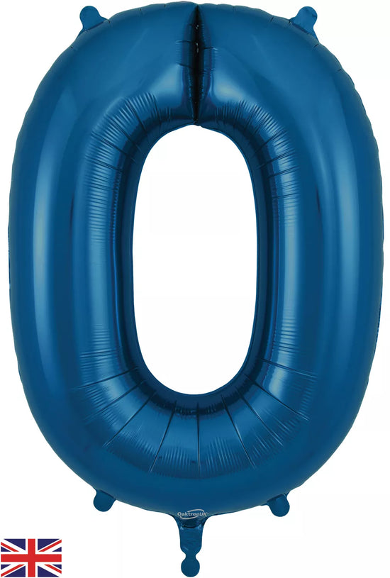Oaktree Foil Balloon Navy Blue 34" Number 0