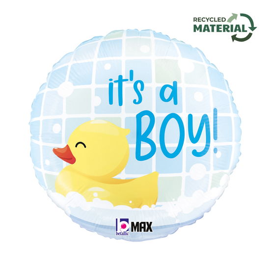 Grabo Foil Balloon Blue It's A Boy Rubber Duck 18