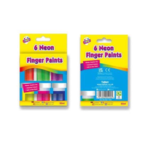 6 Neon Finger Paints Pots