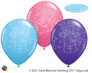 Assorted 11-inch Qualatex printed latex balloons featuring Tatty Teddy design, perfect for celebrations and parties.