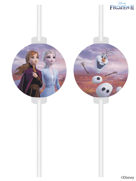 Qualatex 4 Pack Paper Straws Disney Frozen 2