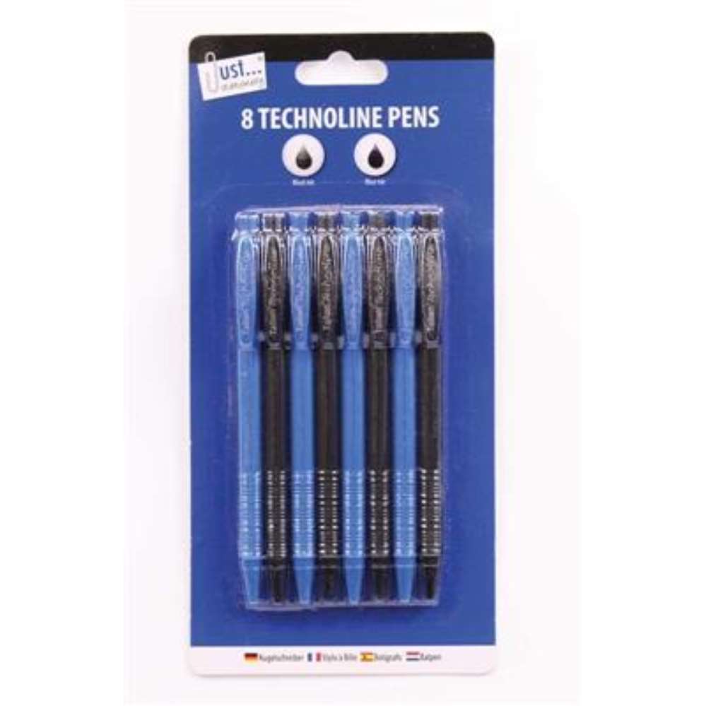 Tallon 8 Pack Technoline Pen Blue & Black