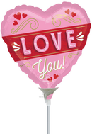 Anagram Retro Love 9" Air Fill Foil Balloon