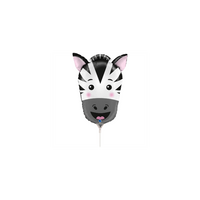 Zebra Animal Head 14" Mini Shape Foil Balloon
