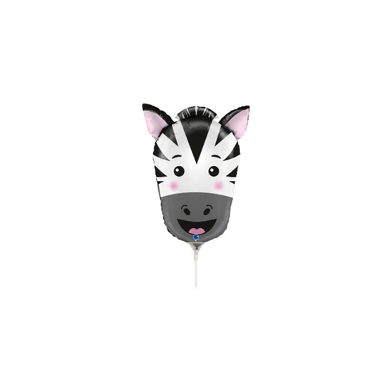 Zebra Animal Head 14" Mini Shape Foil Balloon