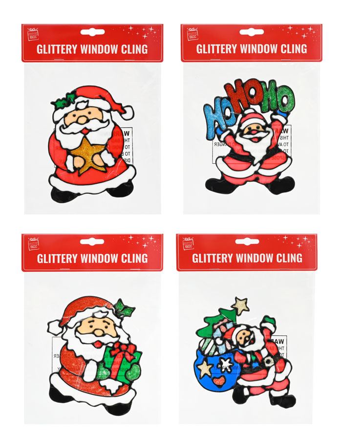 Uncle Bills 48 Pack Window Sticker Santa 18cm