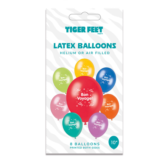 6 x 8pk Latex Balloons Bon Voyage
