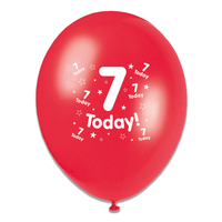 Tiger Feet Age 7 Birthday 10" Balloons 6x8pk