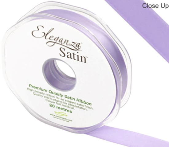 Eleganza Satin Ribbon Lavender 15mm x 20m