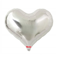 Ibrex Jelly Foil Balloon Metallic Silver Heart 25