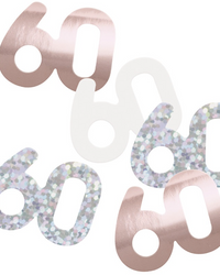 Rose Gold Glitz 60th Birthday Foil Confetti 14g