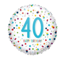 40th Birthday Confetti 18" Foil Balloon