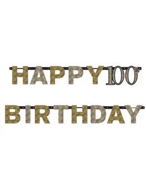 Amscan Gold Celebration 100th Letter Banner 2.13M