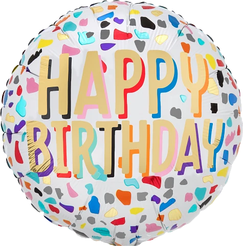 Anagram Confetti Birthday 18" Foil Balloon