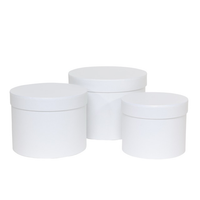 APAC Hat Boxes White Set of 3 (Largest 19x14.4cm)