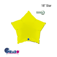 Grabo Foil Balloon Matte Lime Green Star 18"