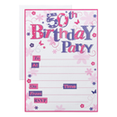 Age 50 Female Birthday Invitations 10x20pk