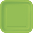 Unique 16 Pack Plates Lime Green Square 7