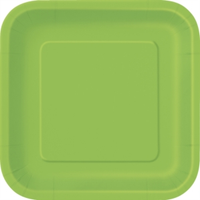 Unique 16 Pack Plates Lime Green Square 7