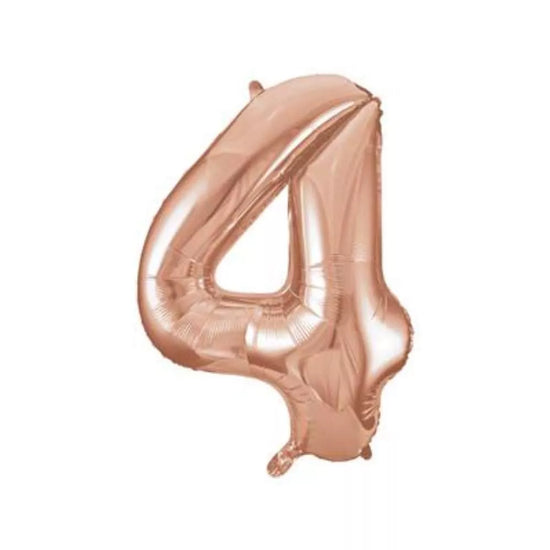 Unique Foil Balloon Rose Gold 34" Number 4