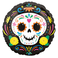 Halloween Day Of The Dead Skull 18" Foil Balloon