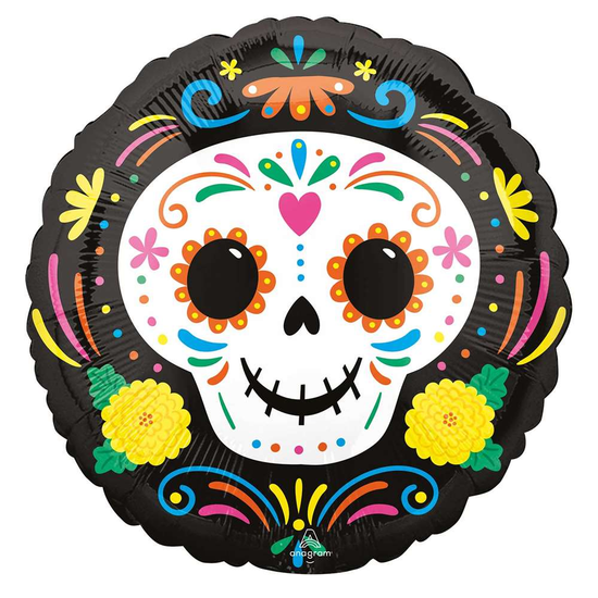 Halloween Day Of The Dead Skull 18" Foil Balloon