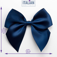 Italian Options 6 Pack Ribbon Bows Navy 10cm