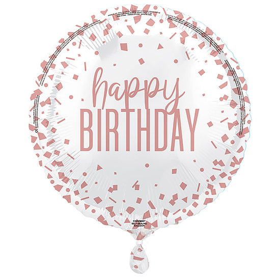 Unique Birthday Rose Gold Confetti 18" Foil