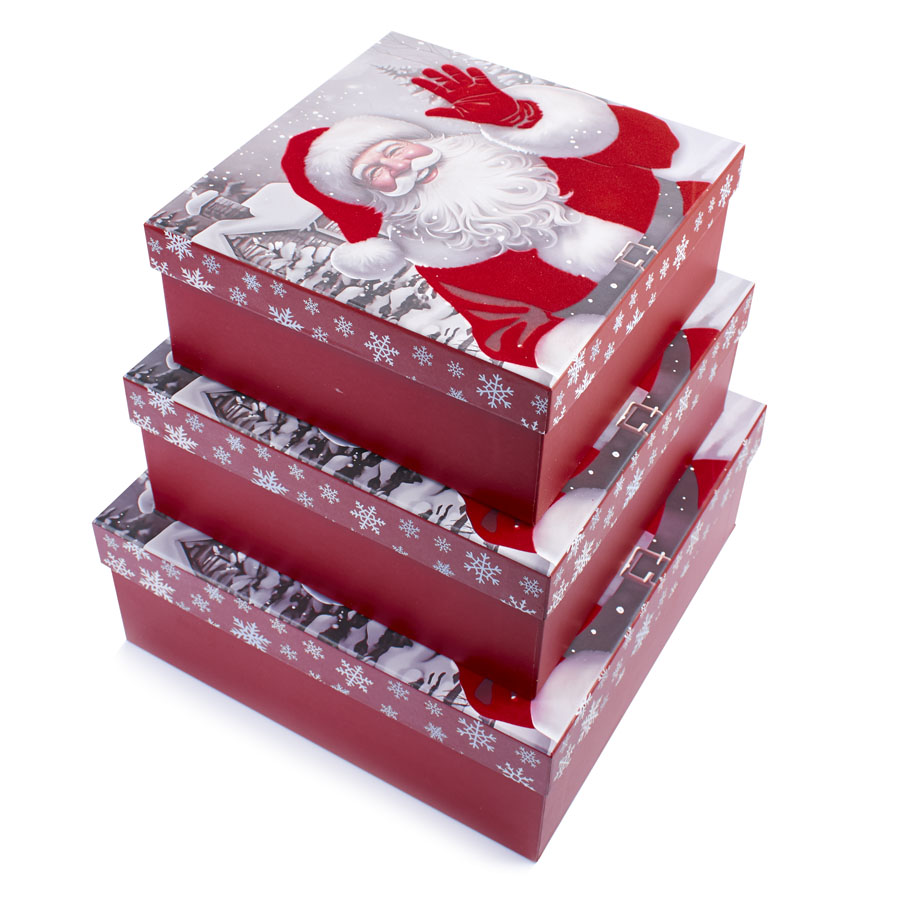 Tulip Set of 3 Gift Boxes Santa Large