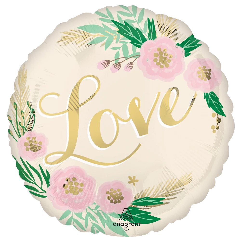 Anagram Natural Wedding 18" Round Foil Balloon