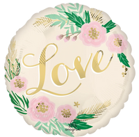 Anagram Natural Wedding 18" Round Foil Balloon