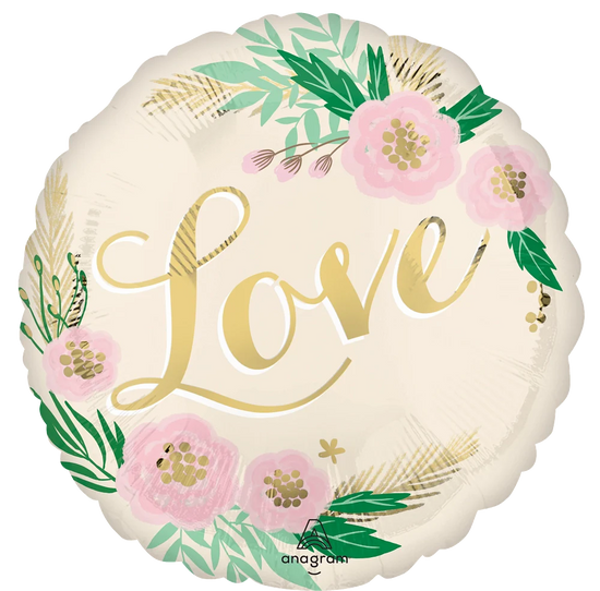 Anagram Natural Wedding 18" Round Foil Balloon