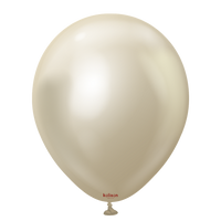 Kalisan Mirror White Gold 18" Latex Balloons 25pk