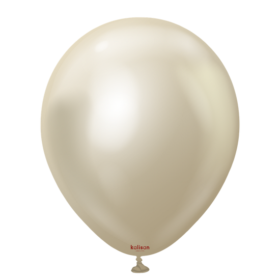 Kalisan Mirror White Gold 18" Latex Balloons 25pk