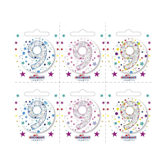 Small 9th Birthday Badges 6pk