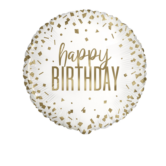 Unique Foil Balloon Gold Confetti Birthday 18"