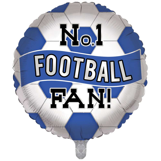 Football No.1 Fan Blue & White 18" Foil Balloon