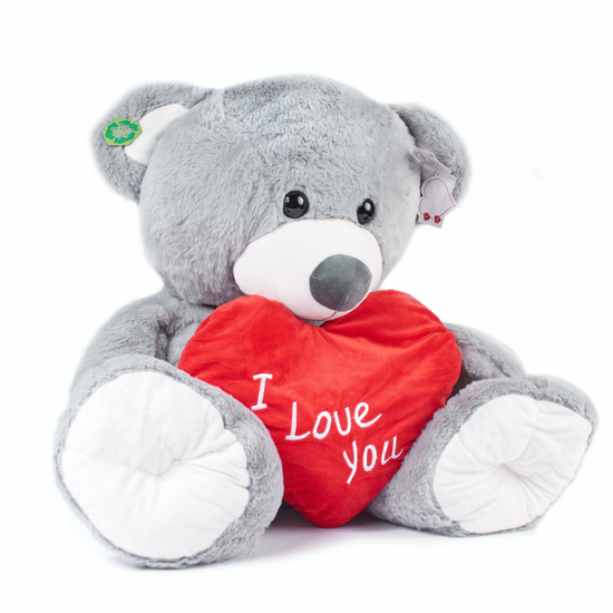 Huggables Silver Bear W/Heart 24