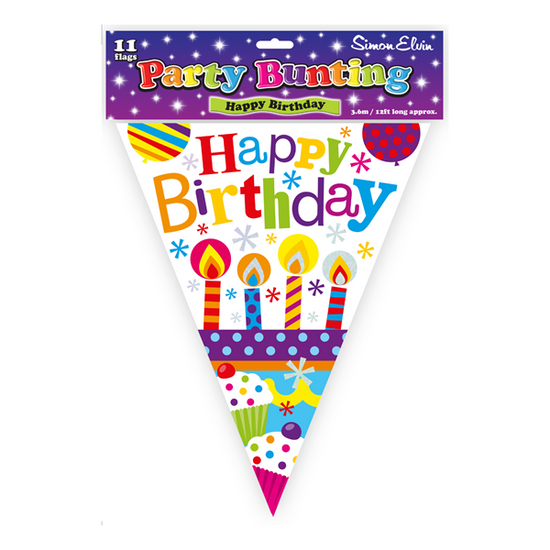 Happy Birthday Flag Bunting 12ft